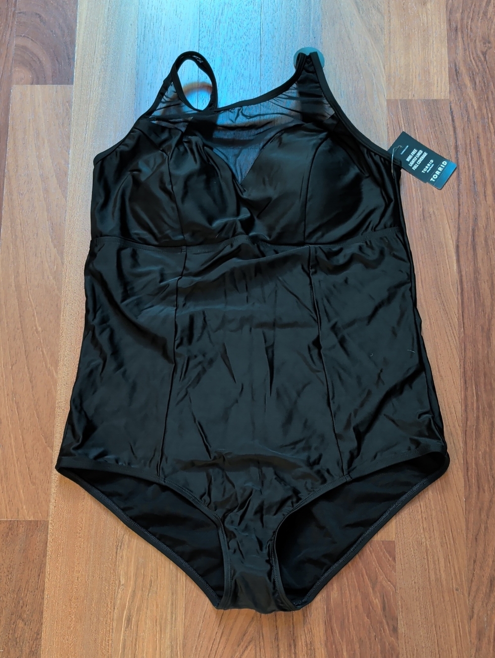 Classic Black Torrid Lined Full Coverage One-piece Swimsuit Sz L NWT